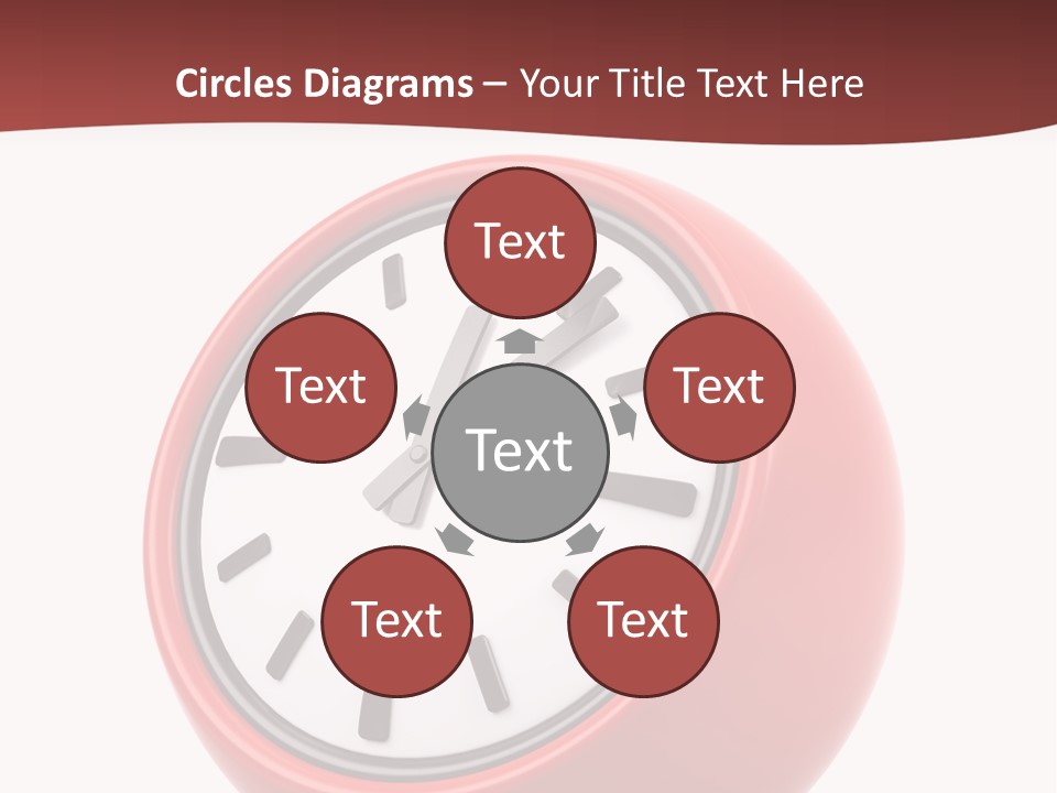 A Red Ball With A Clock On Top Of It PowerPoint Template