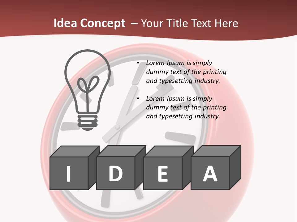 A Red Ball With A Clock On Top Of It PowerPoint Template