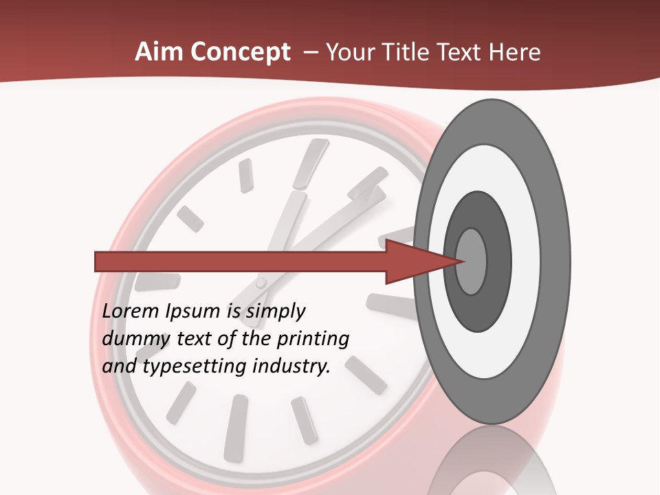 A Red Ball With A Clock On Top Of It PowerPoint Template