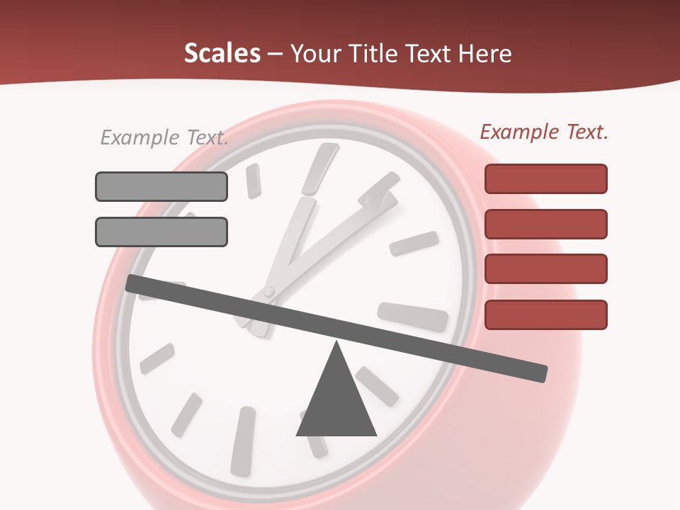 A Red Ball With A Clock On Top Of It PowerPoint Template