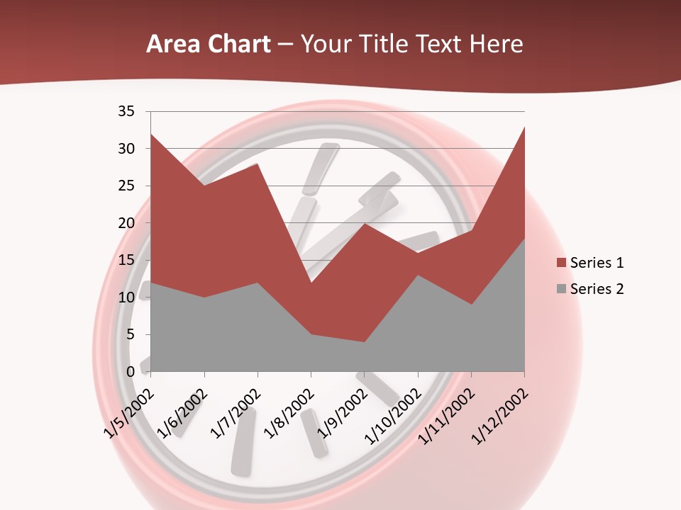 A Red Ball With A Clock On Top Of It PowerPoint Template