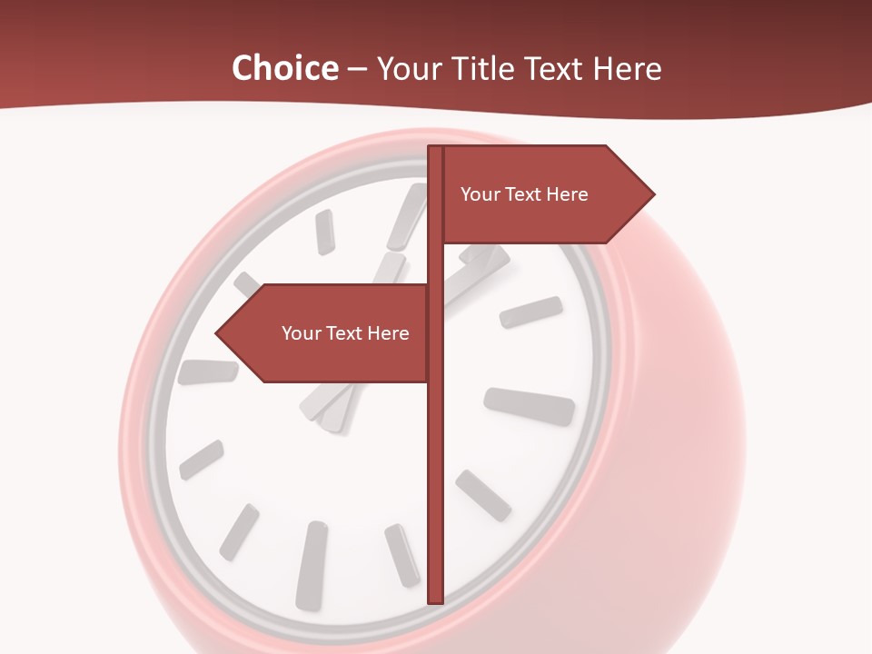 A Red Ball With A Clock On Top Of It PowerPoint Template
