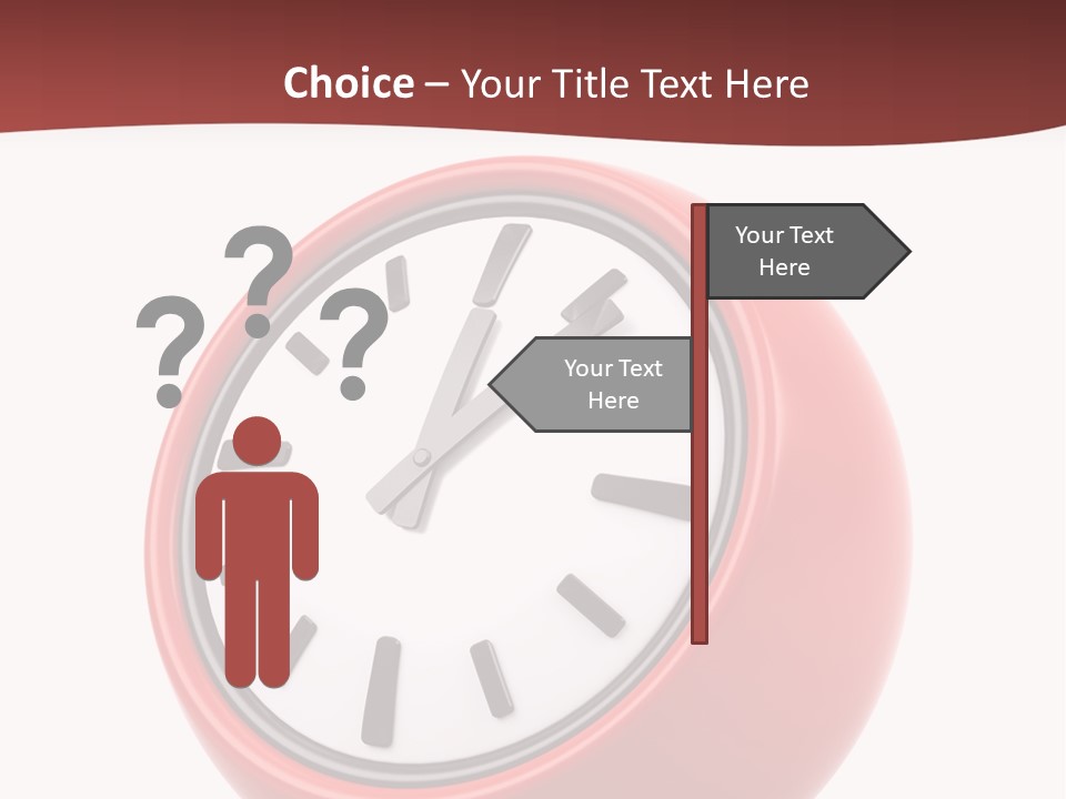 A Red Ball With A Clock On Top Of It PowerPoint Template