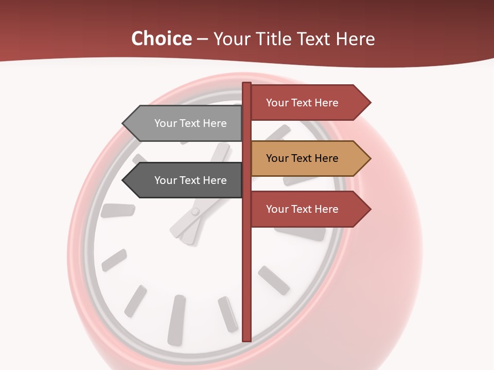 A Red Ball With A Clock On Top Of It PowerPoint Template