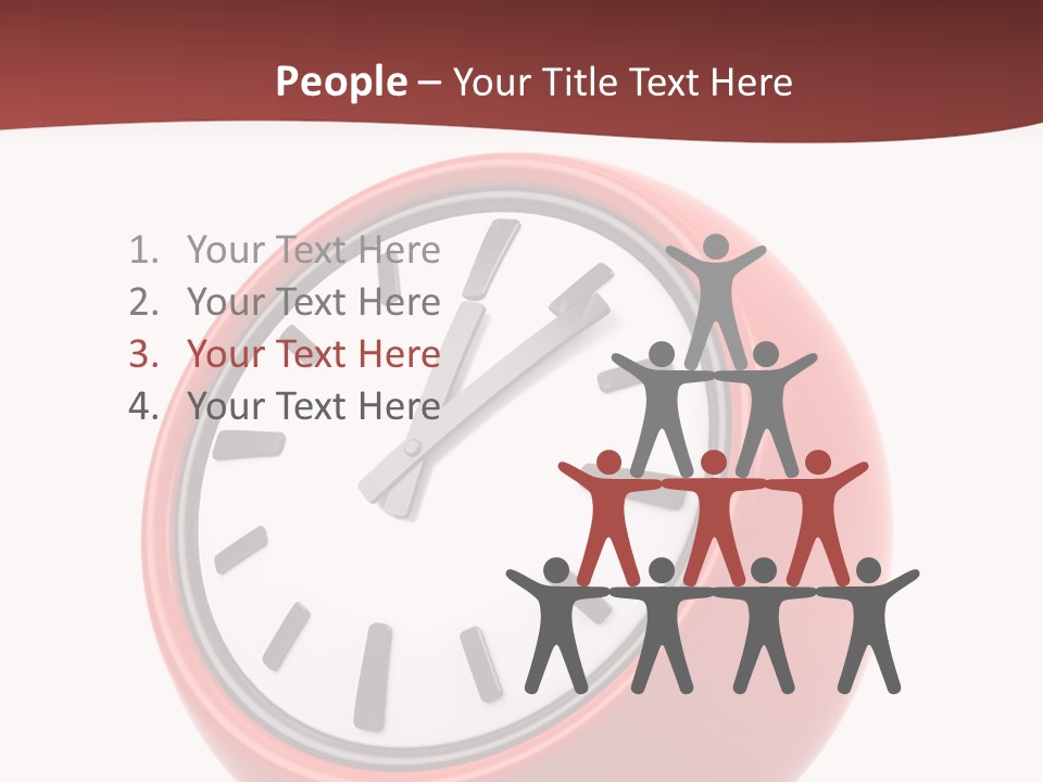 A Red Ball With A Clock On Top Of It PowerPoint Template