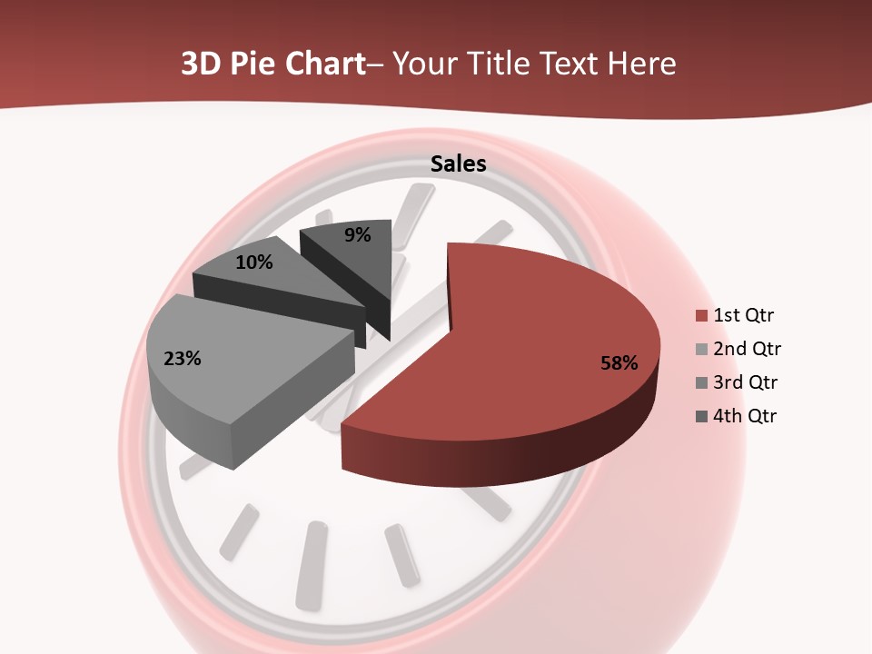 A Red Ball With A Clock On Top Of It PowerPoint Template