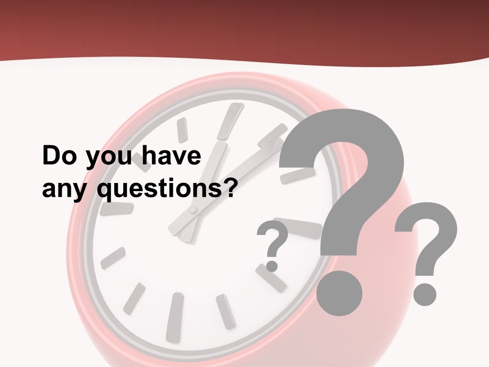 A Red Ball With A Clock On Top Of It PowerPoint Template