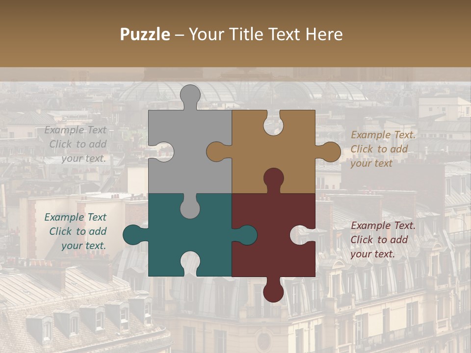 A View Of The Eiffel Tower From The Top Of A Building PowerPoint Template