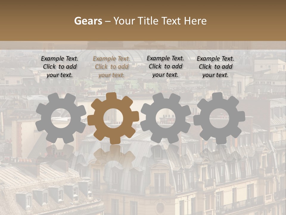 A View Of The Eiffel Tower From The Top Of A Building PowerPoint Template