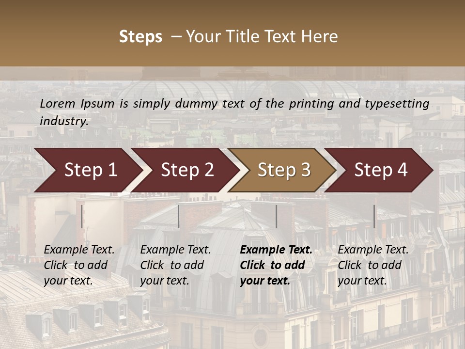 A View Of The Eiffel Tower From The Top Of A Building PowerPoint Template