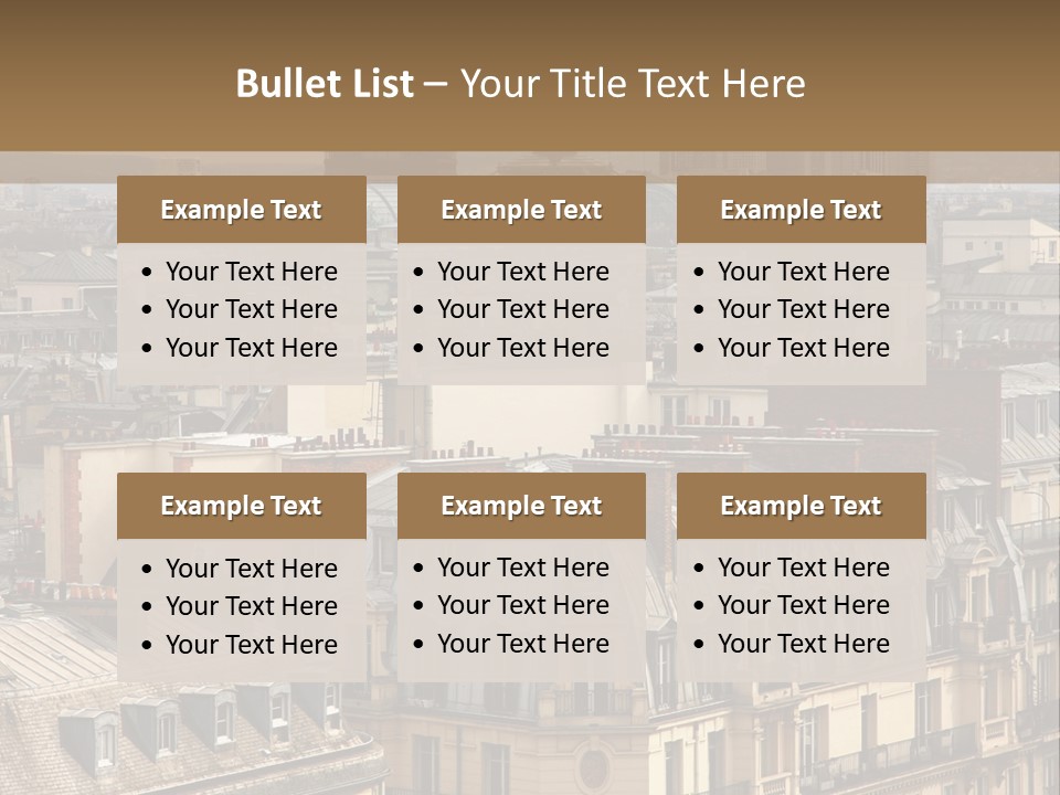 A View Of The Eiffel Tower From The Top Of A Building PowerPoint Template