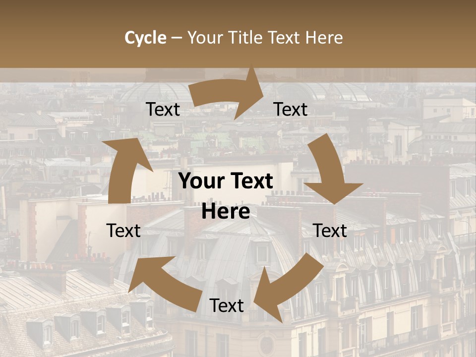 A View Of The Eiffel Tower From The Top Of A Building PowerPoint Template