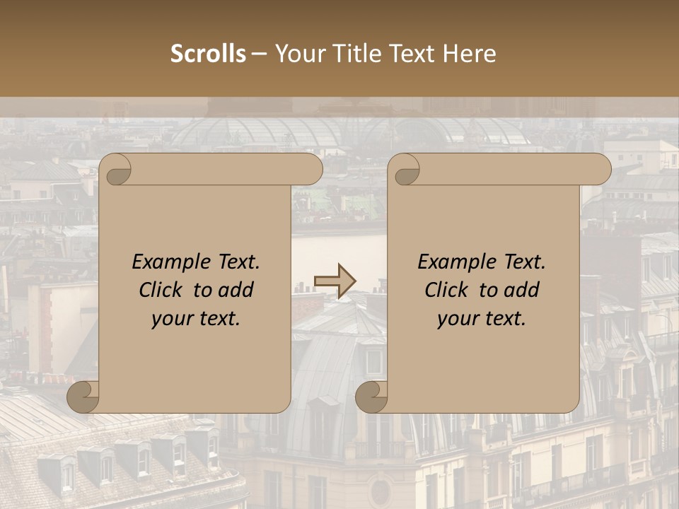 A View Of The Eiffel Tower From The Top Of A Building PowerPoint Template