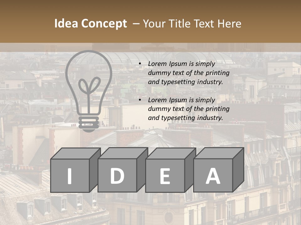A View Of The Eiffel Tower From The Top Of A Building PowerPoint Template