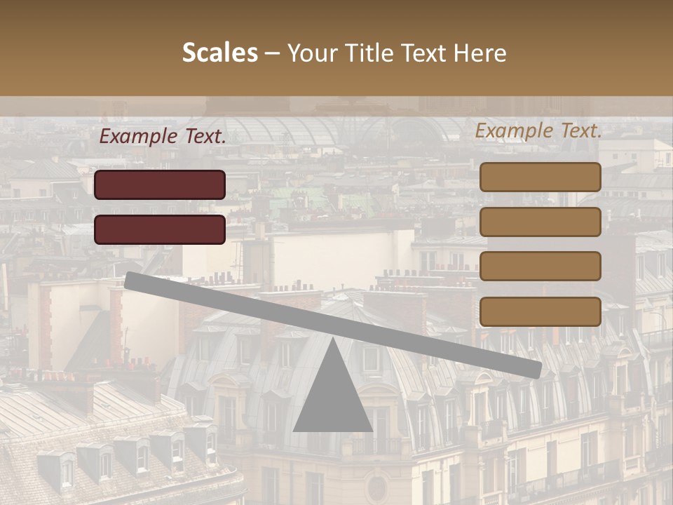A View Of The Eiffel Tower From The Top Of A Building PowerPoint Template