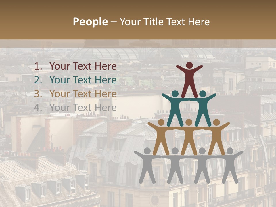 A View Of The Eiffel Tower From The Top Of A Building PowerPoint Template