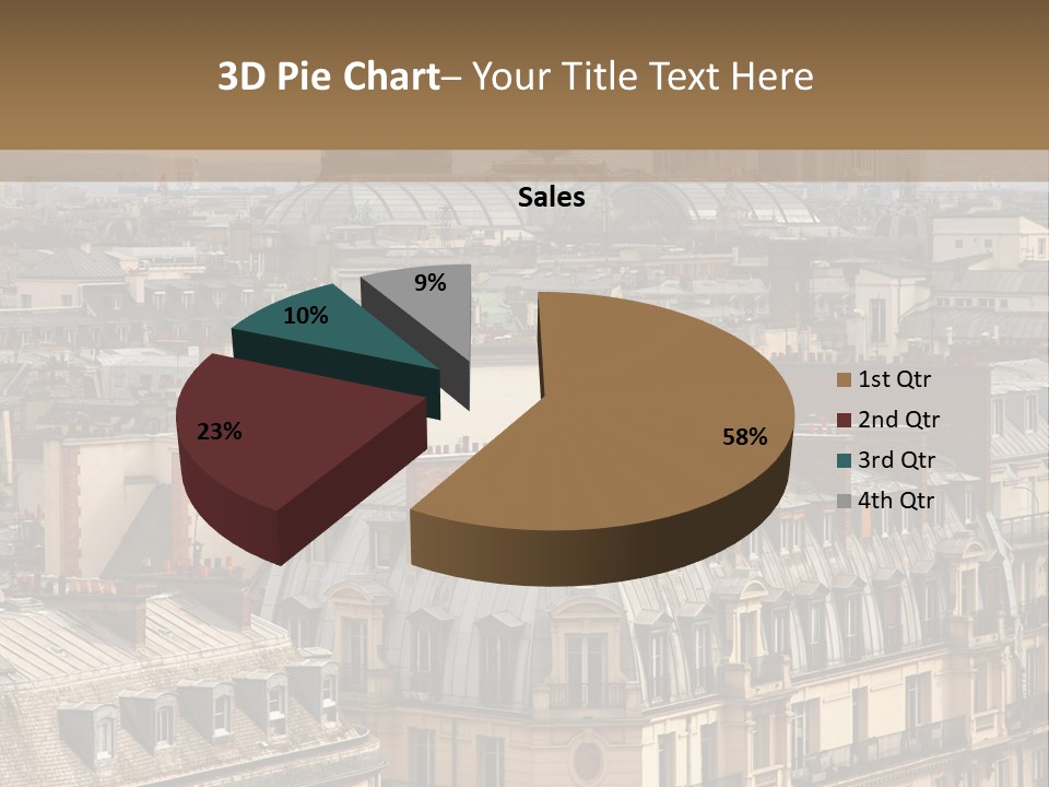 A View Of The Eiffel Tower From The Top Of A Building PowerPoint Template