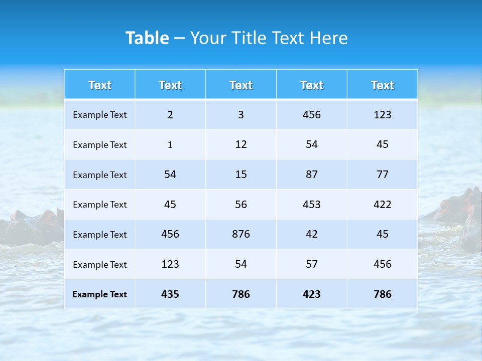 Continent Alertness Hippopotamus PowerPoint Template