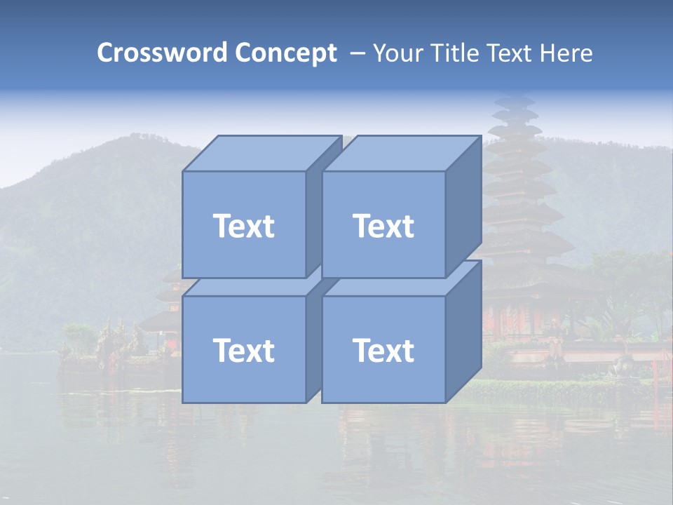 A Group Of Pagodas Sitting On Top Of A Lake PowerPoint Template