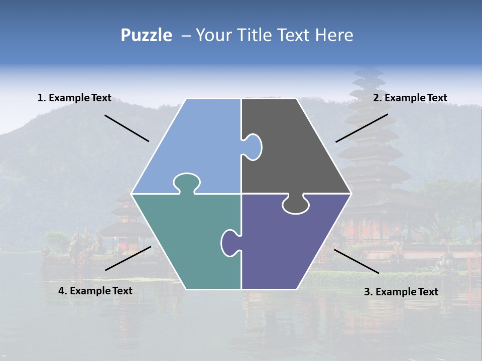 A Group Of Pagodas Sitting On Top Of A Lake PowerPoint Template