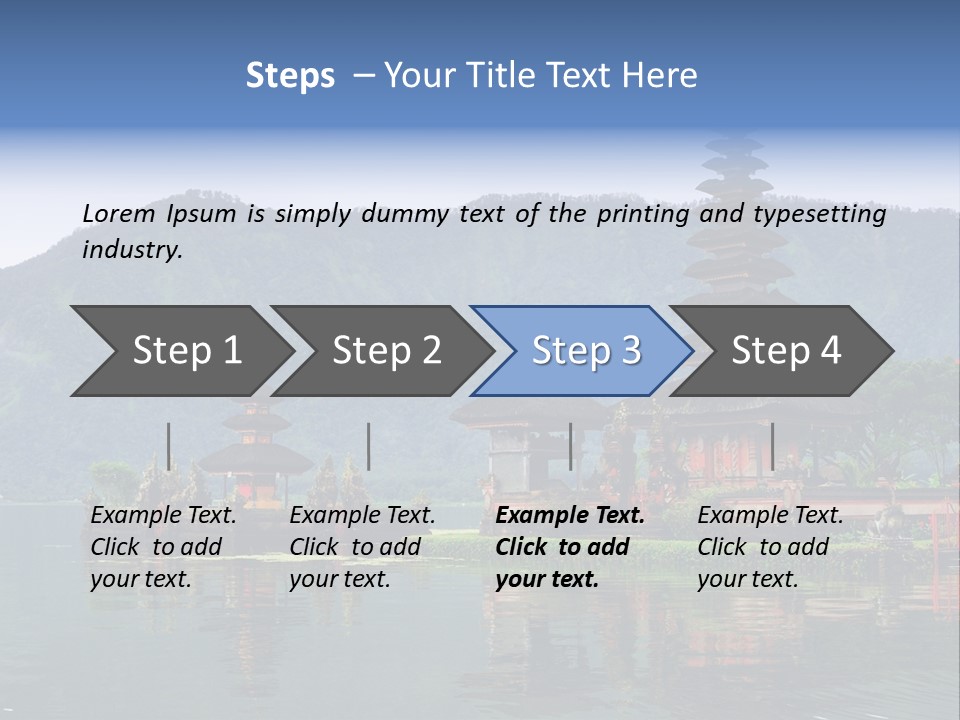 A Group Of Pagodas Sitting On Top Of A Lake PowerPoint Template