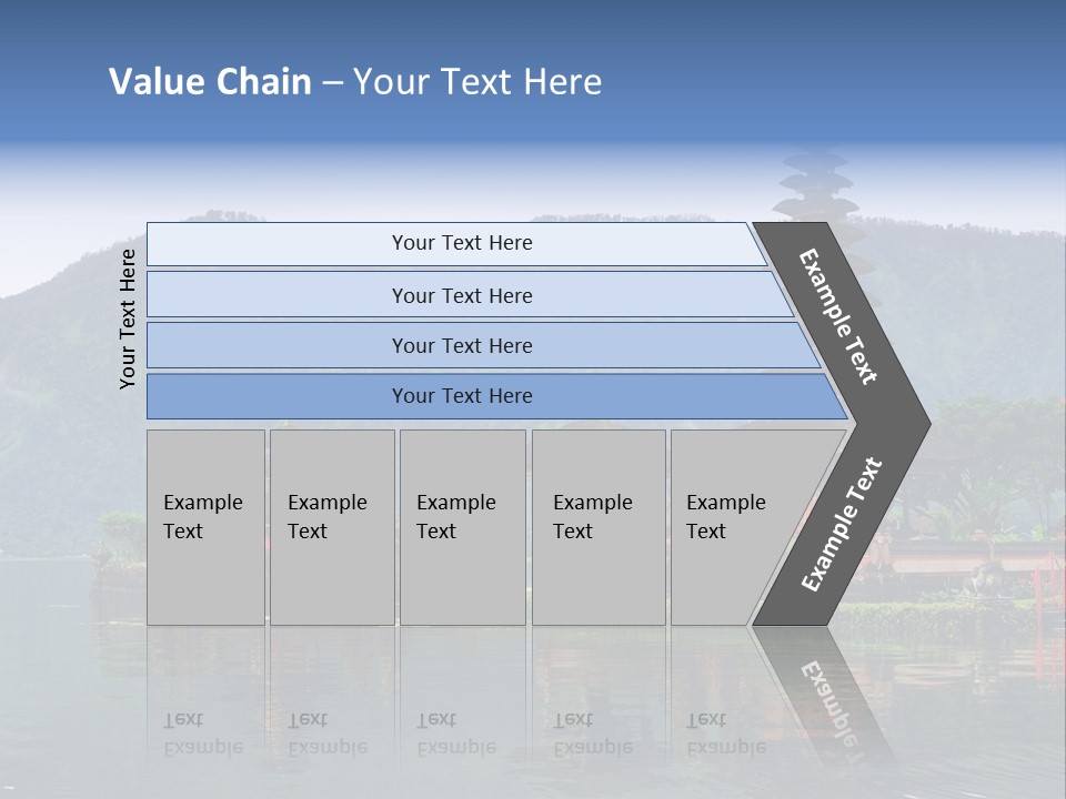 A Group Of Pagodas Sitting On Top Of A Lake PowerPoint Template