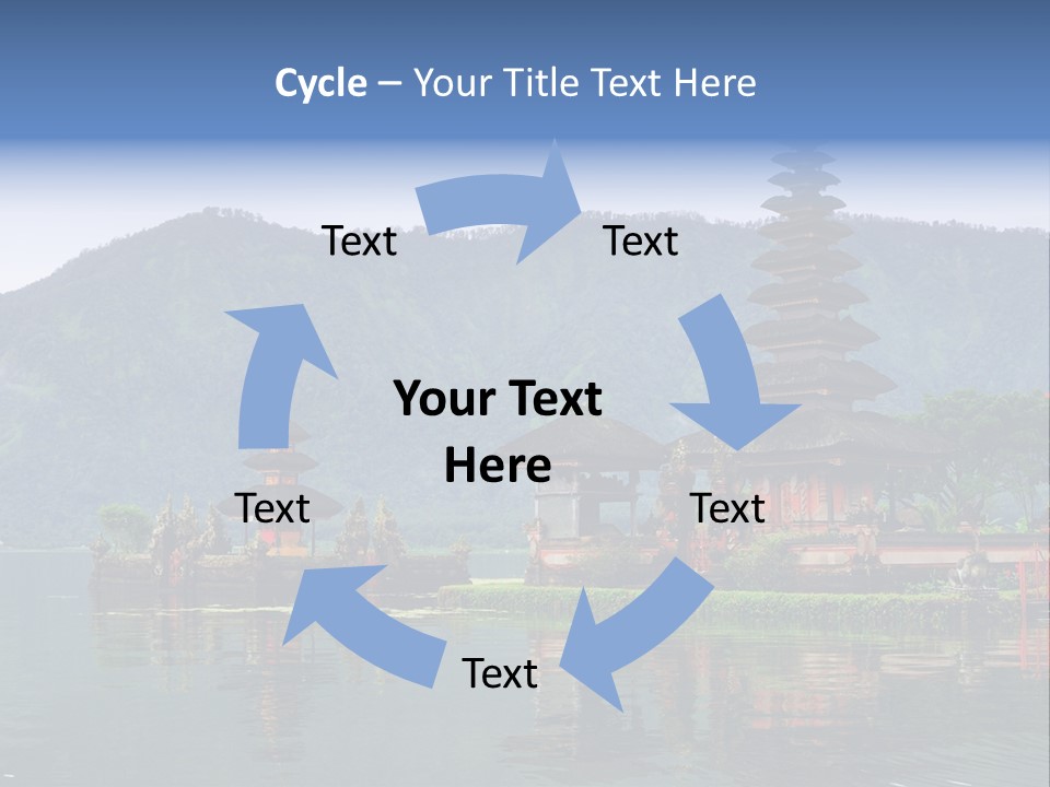 A Group Of Pagodas Sitting On Top Of A Lake PowerPoint Template