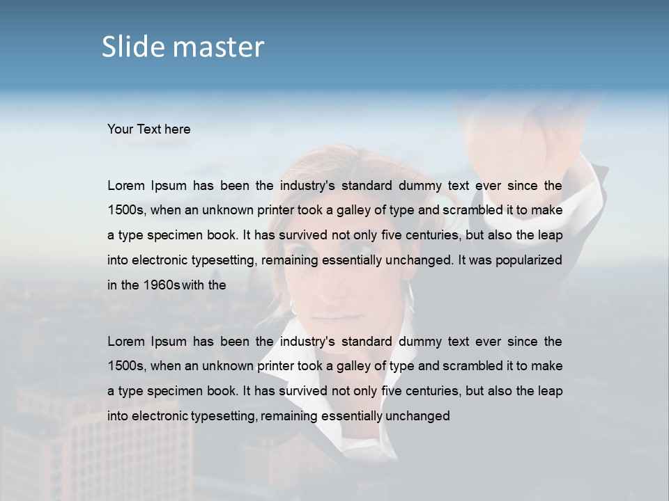 Cityscape Skyscraper Hand PowerPoint Template