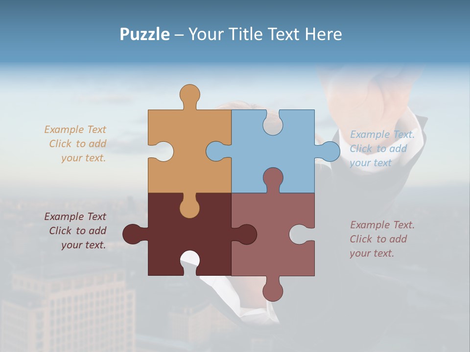 Cityscape Skyscraper Hand PowerPoint Template