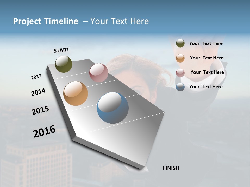 Cityscape Skyscraper Hand PowerPoint Template