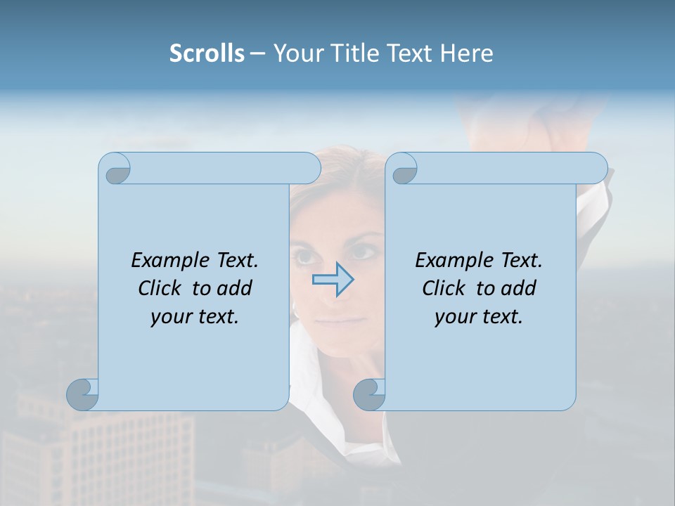 Cityscape Skyscraper Hand PowerPoint Template