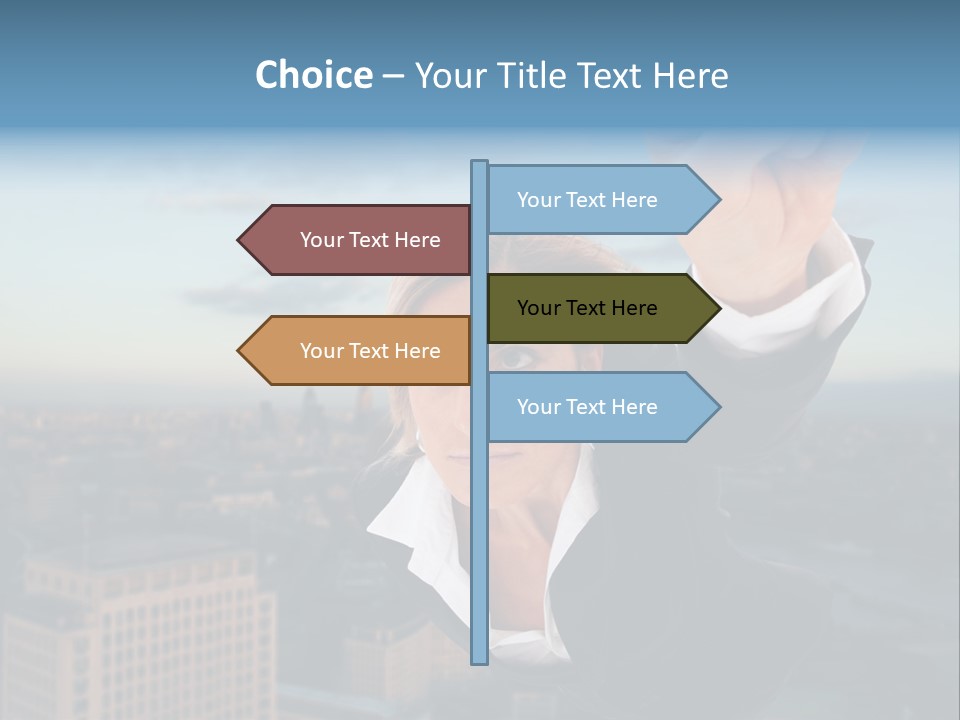 Cityscape Skyscraper Hand PowerPoint Template