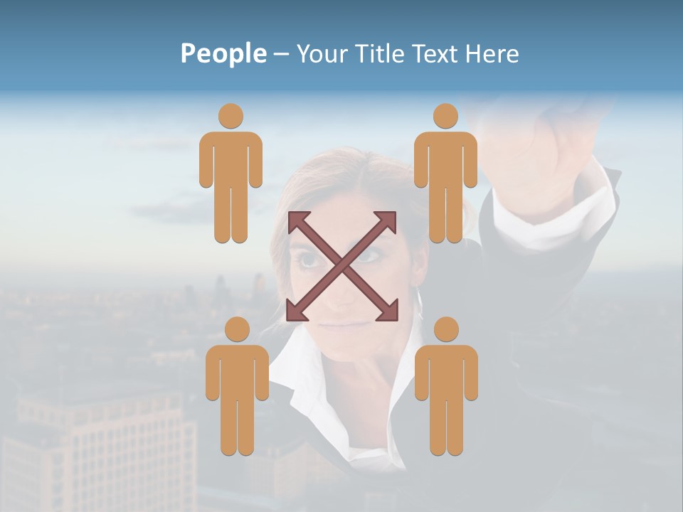 Cityscape Skyscraper Hand PowerPoint Template