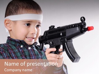 Kid Rifle Child PowerPoint Template