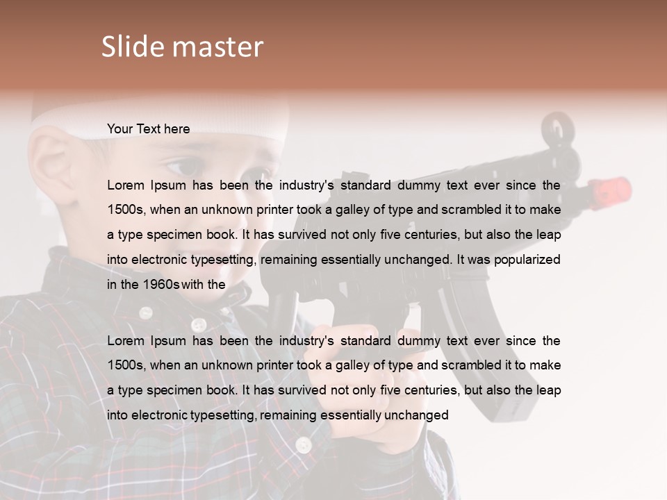 Kid Rifle Child PowerPoint Template