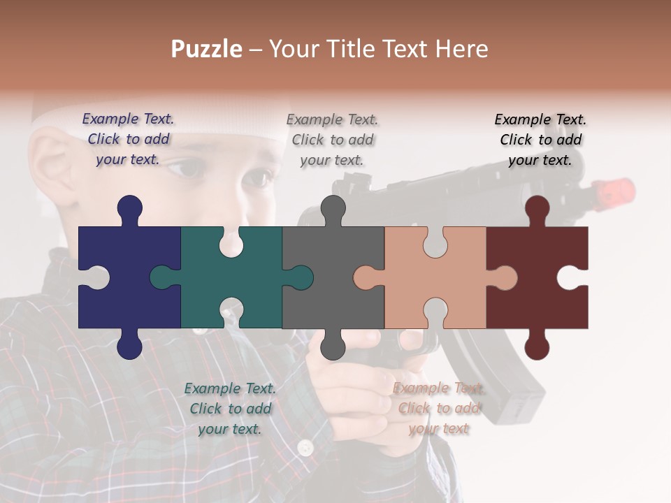 Kid Rifle Child PowerPoint Template