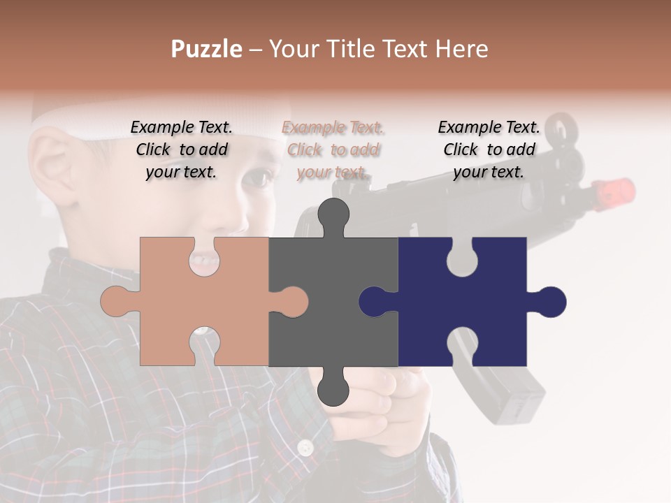 Kid Rifle Child PowerPoint Template