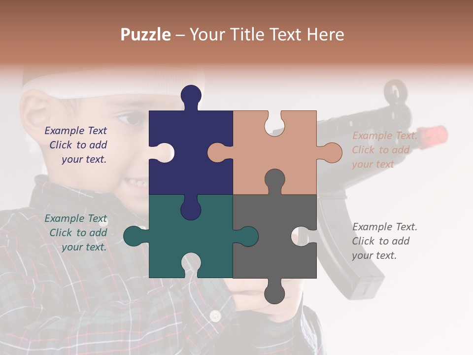 Kid Rifle Child PowerPoint Template