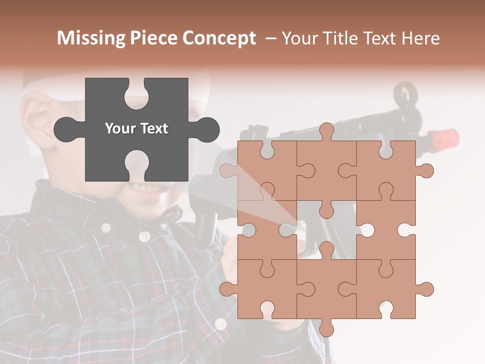 Kid Rifle Child PowerPoint Template