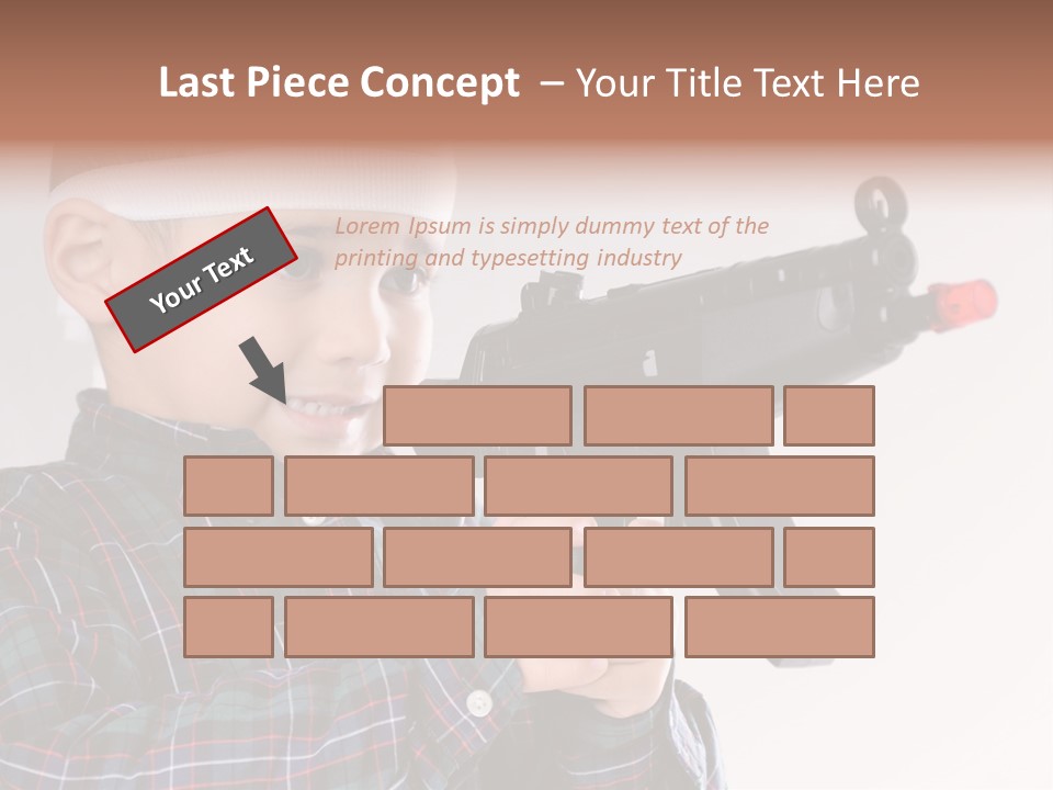 Kid Rifle Child PowerPoint Template