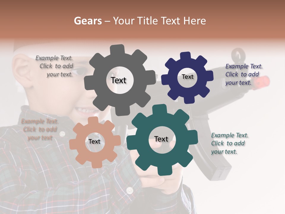 Kid Rifle Child PowerPoint Template