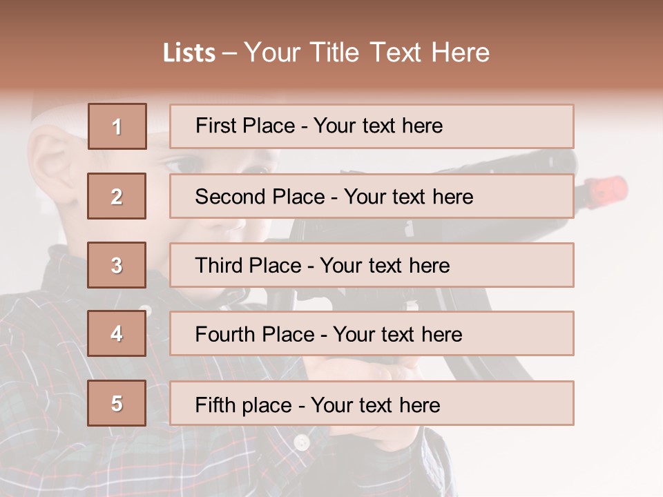 Kid Rifle Child PowerPoint Template