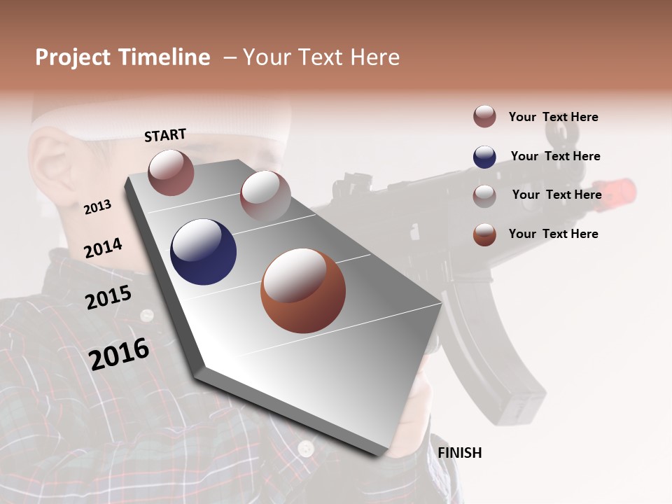 Kid Rifle Child PowerPoint Template