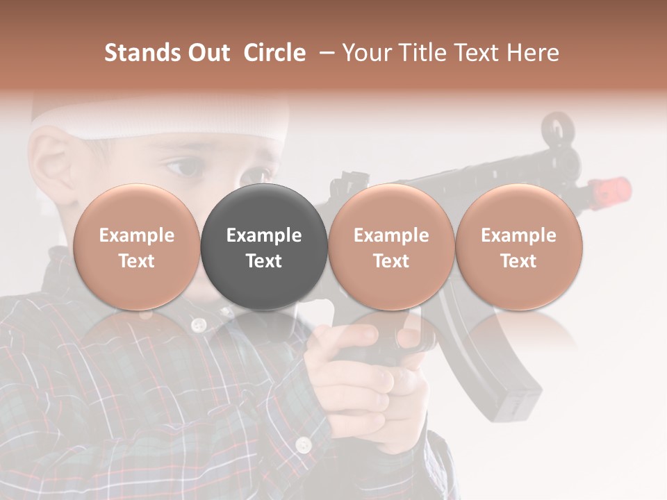Kid Rifle Child PowerPoint Template