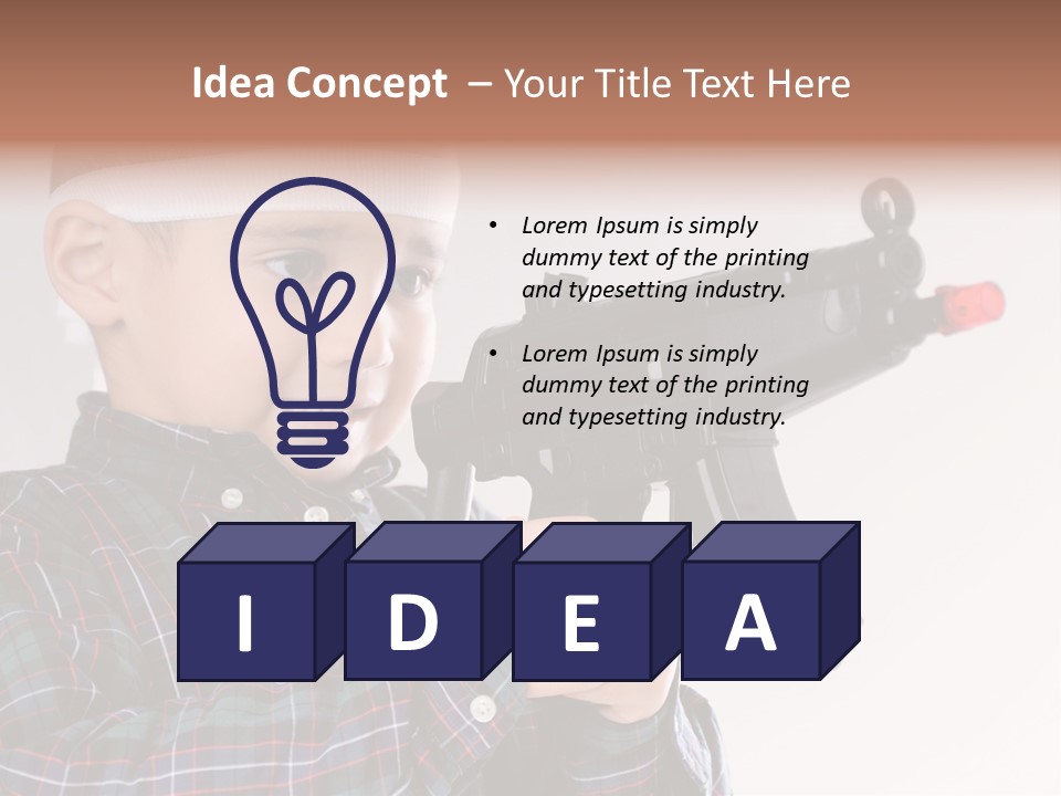 Kid Rifle Child PowerPoint Template
