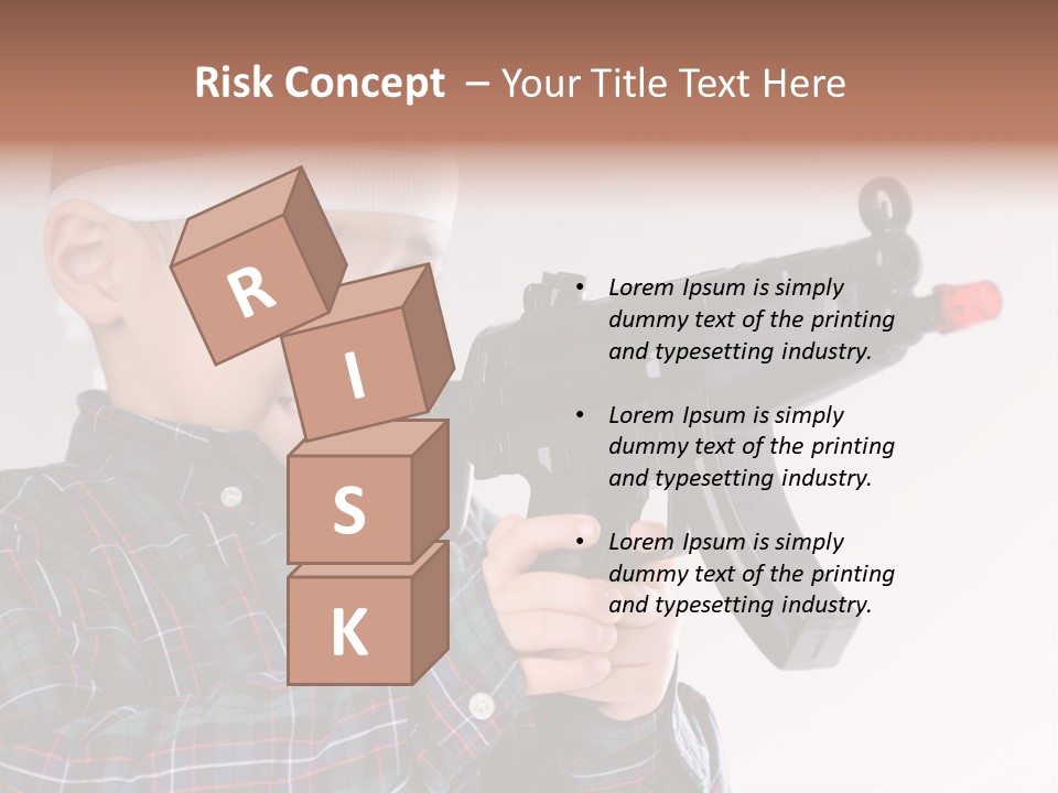 Kid Rifle Child PowerPoint Template
