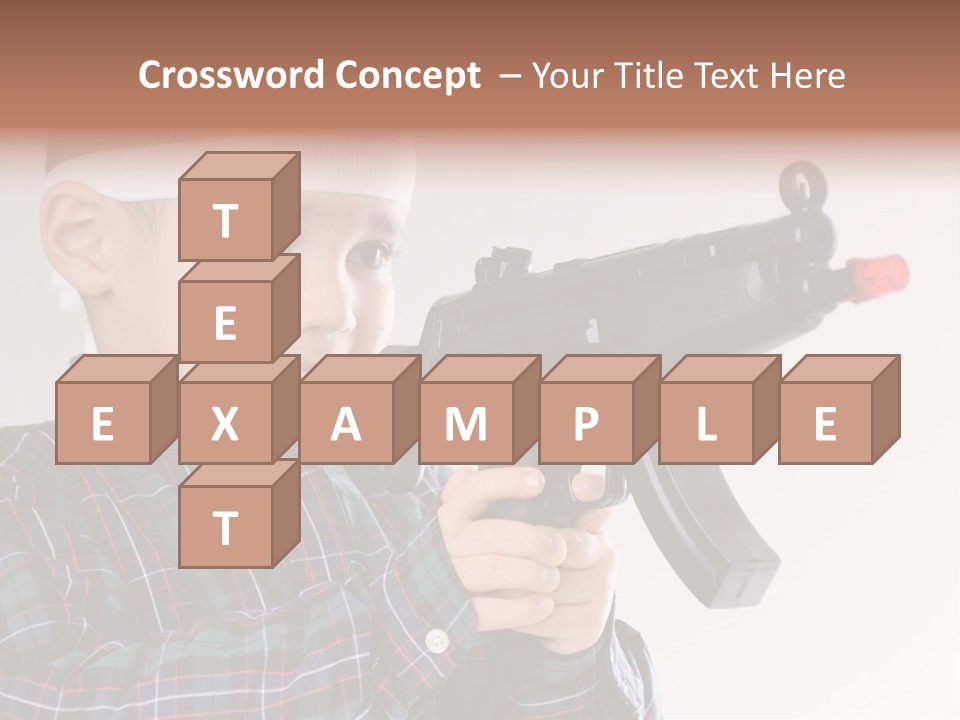 Kid Rifle Child PowerPoint Template