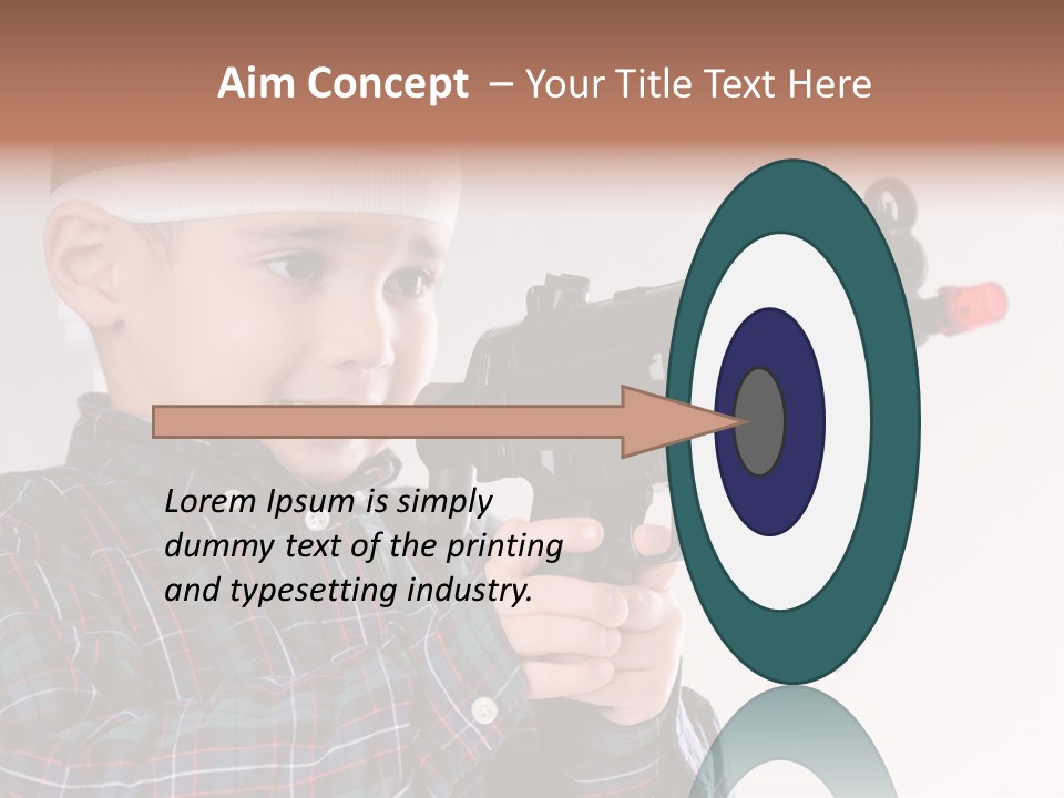 Kid Rifle Child PowerPoint Template