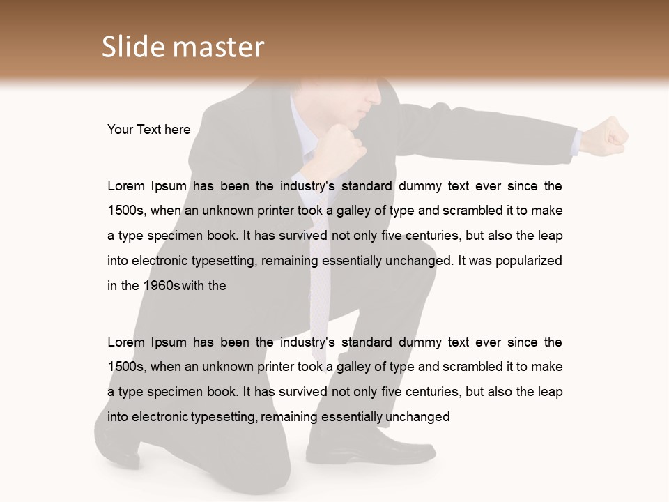 Blue Caucasian Man PowerPoint Template