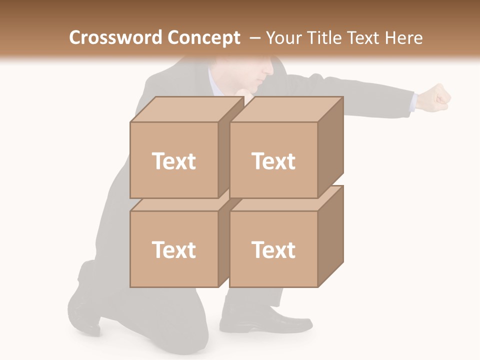 Blue Caucasian Man PowerPoint Template